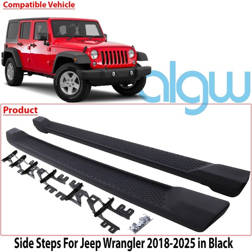 Black running board side - black, steps