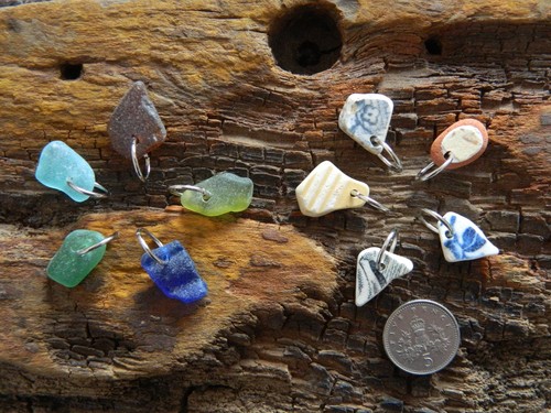 Drilled sea pottery and - 10,