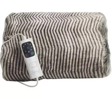 Dreamland 16711 Heated Blanket Zebra Intelliheat Single Size Warming Throw Grey