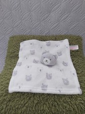 BNWOT PRIMARK EARLY DAYS TEDDY BEAR WHITE & GREY BABY COMFORTER BLANKIE SOOTHER 
