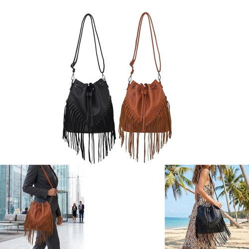 Women leather bucket bag - leather,