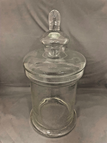 Vintage clear glass apothecary - clear,