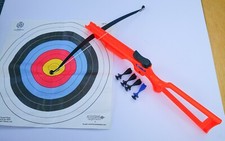 Garden Toy Orange Crossbow & 4 Suction Darts Tournament Target Sheet Sureshot 
