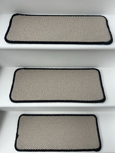 Cream carpet stair tread - cream,