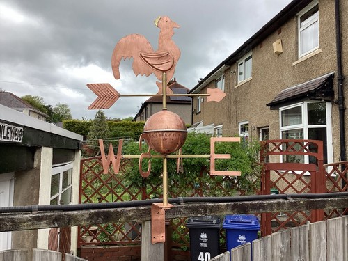 Copper and brass cockerel - copper,