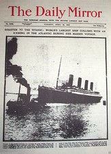 1912 TITANIC Disaster Newspaper White Star Line Old Vintage Antique Retro News