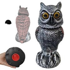 Realistic Owl Decoy W/Bird