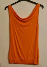 Punky Fish Orange Sleeveless Top Decorative Cut-Outs + Embellishments Size XL