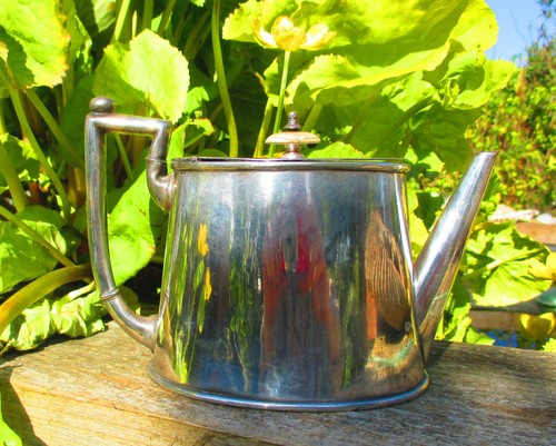 Antique silver plated teapot - silver,