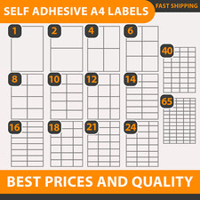 WHITE A4 SELF ADHESIVE ADDRESS LABELS INKJET LASER COPIER PRINTER STICKY PEEL
