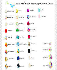 Teardrop Shape EIMASS® Sew or Glue on Resin Crystals, Flat Back Gems for Costume