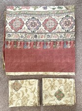 Dorma V&A Kalamkari Double Duvet Cover 2 Pillowcases Set Fringe Edge Red Beige