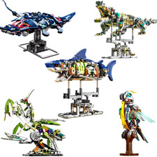Mechanical Animal Building Block Set Shark Crocodile Parrot Mantis Manta Ray Kid