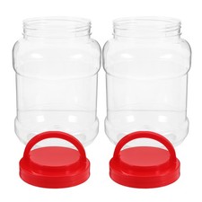  2 Pcs Plastic Storage Jars with Lids Airtight Containers for Food Case