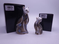 ROYAL CROWN DERBY BLUE POINT SIAMESE CAT & KITTEN PAPERWEIGHT