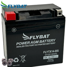 Motorcycle battery FlyBat FLYTX14-BS / YTX14-BS AGM closed, 12V|15.1Ah (150x