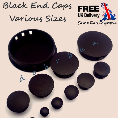 Black round hole plugs plastic - black,