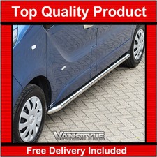 FITS VAUXHALL VIVARO 01-14 SPORTLINE SIDE BARS LWB POLISHED STAINLESS CHROME