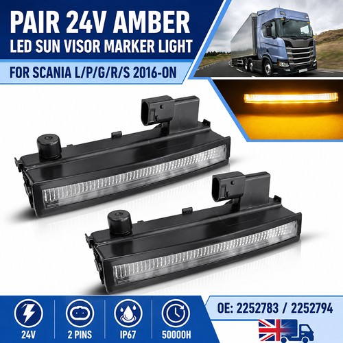 2pcs amber led - visor, top