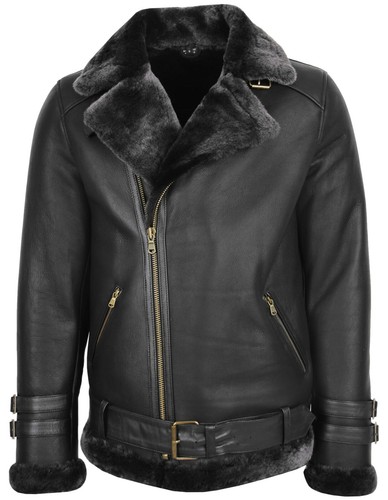 Mens sheepskin aviator jacket - sheepskin,