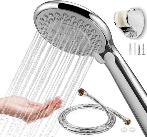 Chrome shower head and hose - chrome,