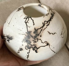 Horse Hair Pottery Vase Postmodern Modernist Minimalist Southwestern Vessel 