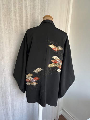 Vintage japanese haori black - japanese,