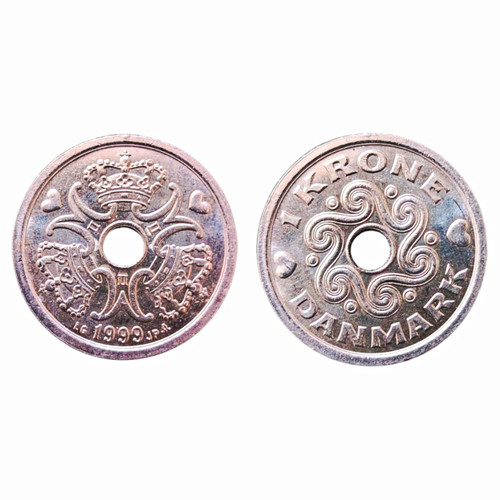 Denmark 1999 krone coin with - coin,