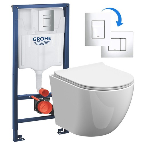 Wall hung toilet pan rimless - hung,