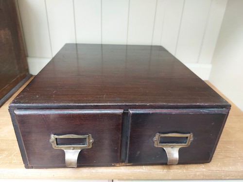 Vintage wooden filing drawers