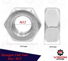 M12 x 1.75 mm pitch HEX FULL