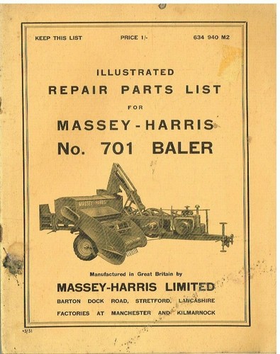 Massey harris model - 701, baler