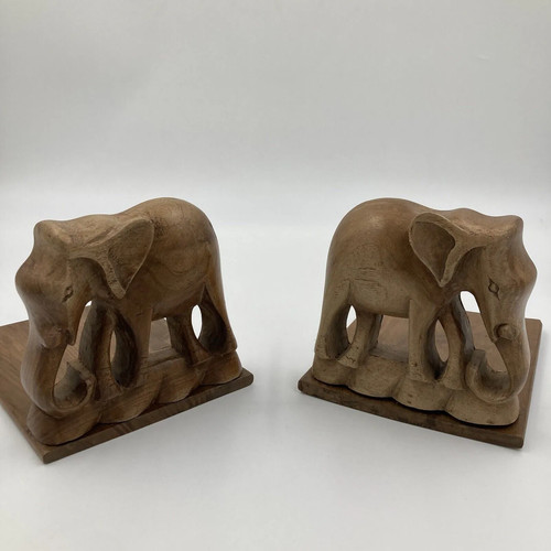 Handcarved wooden elephant - handcarved,