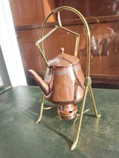 Antique German WMF Copper Spirit Kettle on Brass Stand