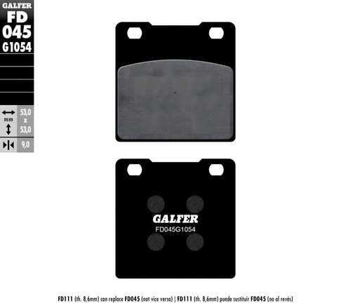 Brake pads galfer fd045g1054 - brake,
