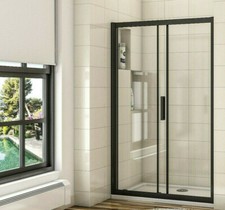 Black Frame Sliding Shower