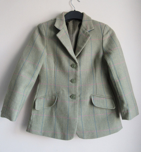 Boy girl junior green tweed - or,