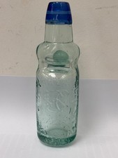 59471 Old Antique Glass Bottle Mineral Codd Patent Blue Lip Eynsham