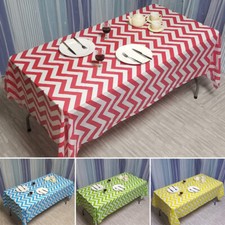 Plastic Table Cover Cloth Wipe Clean Party Plaid Striped Style Tablecloth Covers
