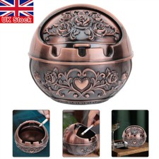 Vintage Windproof Ashtray with Lid Cigarette Ash Tray Holder Smoking Accessories