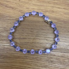 9ct Gold Amethyst Bracelet, 9k 375 Heavy 8.84 g 190 mm figure of 8 clasp stamped