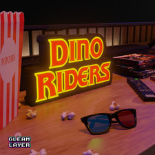 Dino Riders Led Lightbox Sign