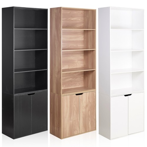 Tier bookcase with - with, door