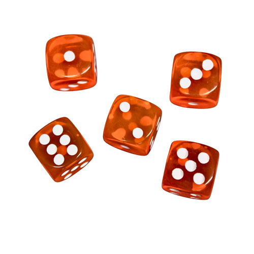 Translucent orange d6 - 14,