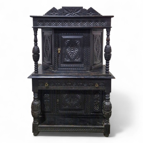 Antique oak court - court, cupboard