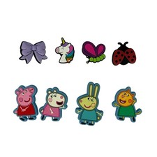 Croc Shoe Peppa Pig Jibbitz Charms Lot of 8 Ladybug Butterfly Unicorn Bow