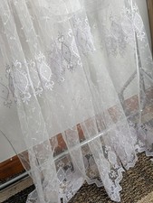 Bespoke, Single Long Net Curtain  Beautiful Floral pattern D244x W290cm