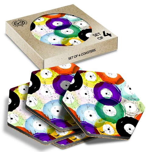Hexagon coasters vinyl - -,