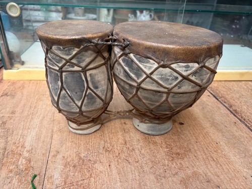 Vintage ceramic bongo drums - bongo,