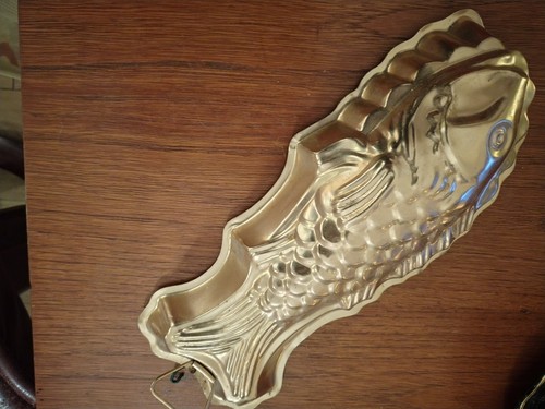 Vintage copper fish mould - copper, wall